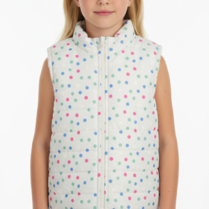 10-15 yaş kız çocuk desenli yelek fermuarlı şişme yelek kışlık model